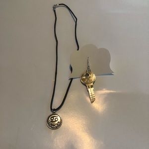 Cancer necklace and key earring
